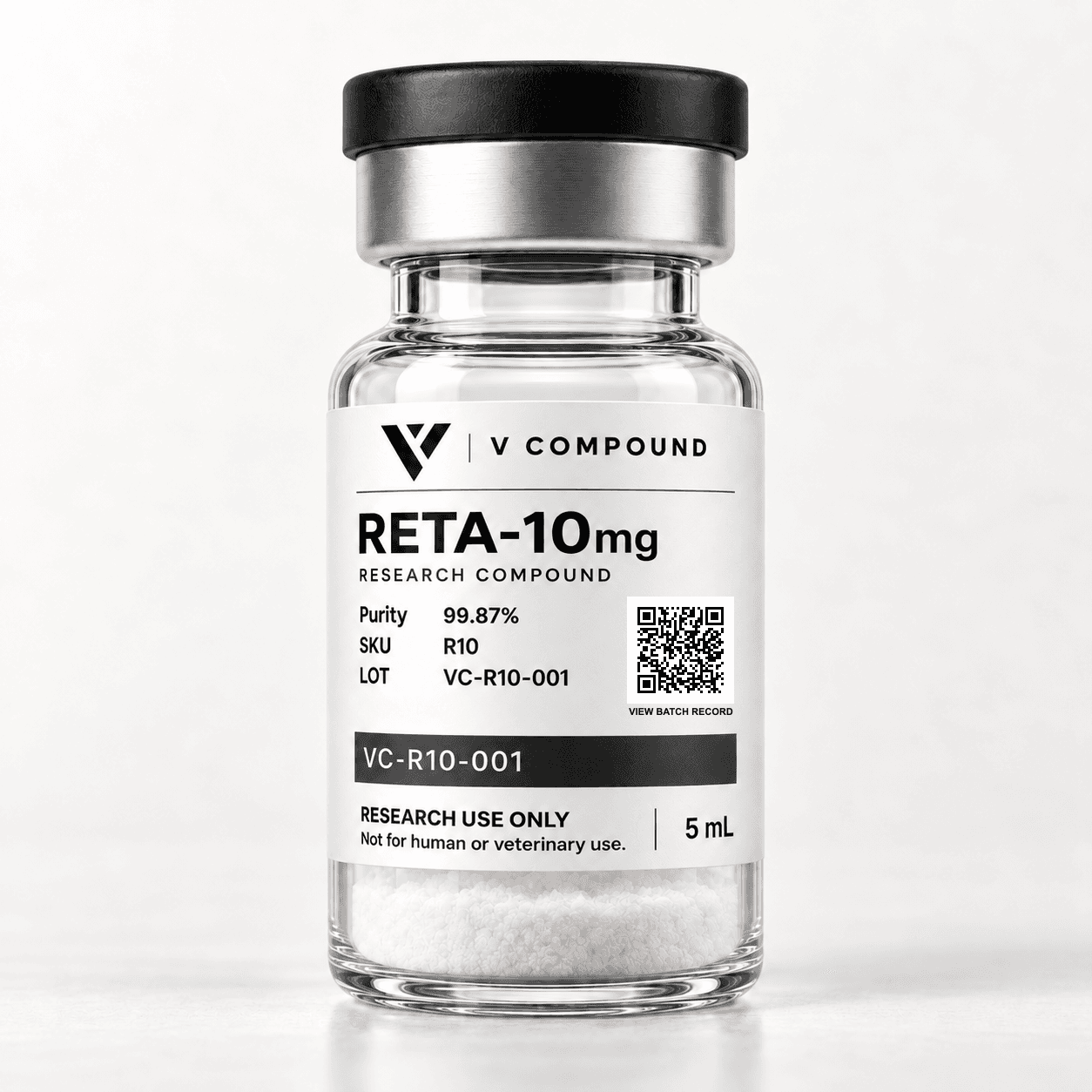 RETA10 V Compound supplied packaging mockup; corrected interim label design